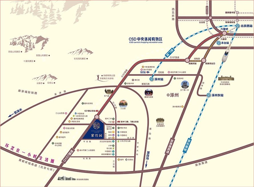 紫竹园区域交通图
