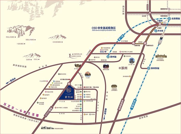 紫竹园区域交通图