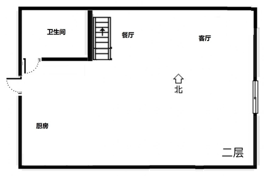 金街公寓2室2厅2卫户型图