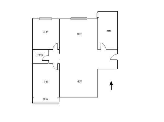 公园壹号2室2厅1卫户型图