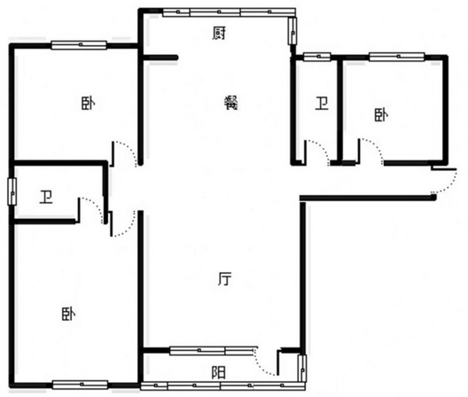 北京城建德信御府3室2厅2卫户型图