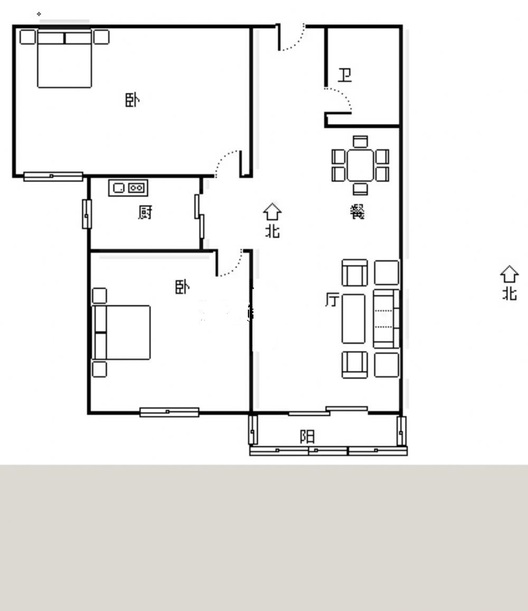 仁和小区2室2厅1卫户型图