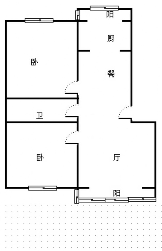 鹏润四季花园2室2厅1卫户型图