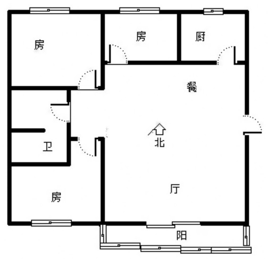 嘉和小区3室2厅1卫户型图