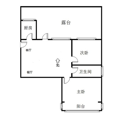 云景城3室2厅1卫户型图