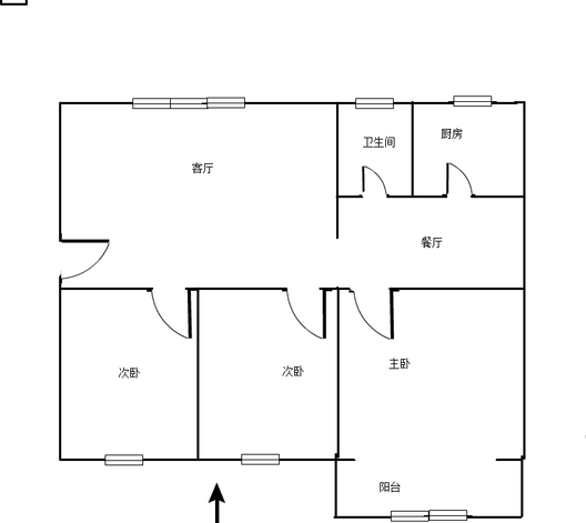 涿州市党校家属院3室2厅1卫户型图