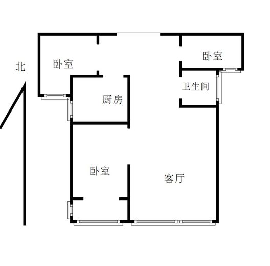 卓悦城北京未3室2厅1卫户型图