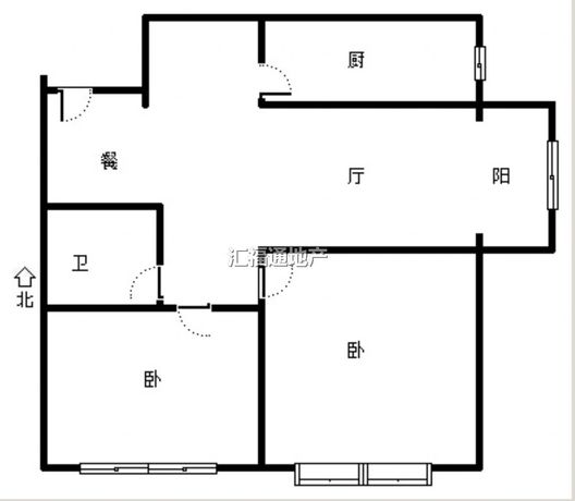 新加坡花园2室2厅1卫户型图
