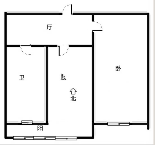 一七三小区1室1厅1卫户型图
