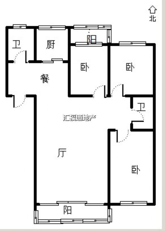 方正园3室2厅2卫户型图