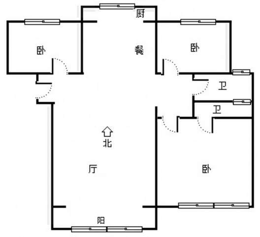 天伦湾嘉园3室2厅2卫户型图