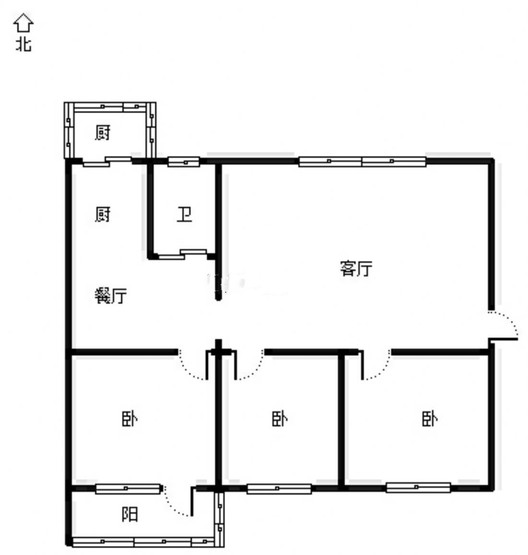 金正小区3室2厅1卫户型图