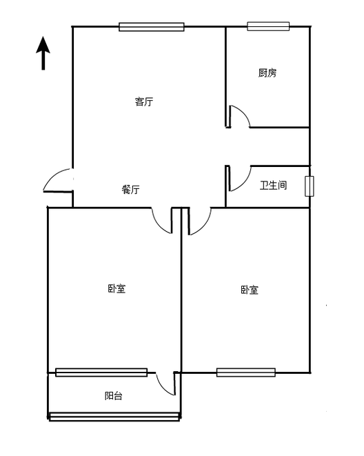 清凉寺居民小区2室2厅1卫户型图