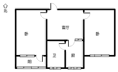 一七三小区2室2厅1卫户型图