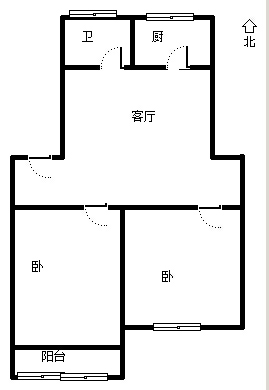 永济秀园2室1厅1卫户型图