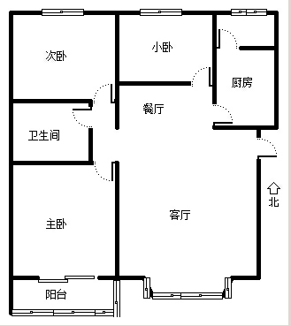 名流枫景五期3室2厅1卫户型图