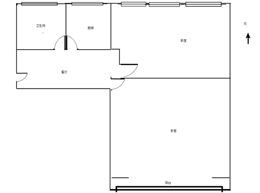 老财政局家属院2室1厅1卫户型图