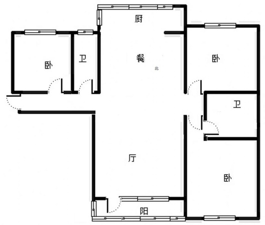 北京城建德信御府3室2厅2卫户型图