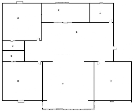 工商局小区（朝阳路）3室2厅2卫户型图