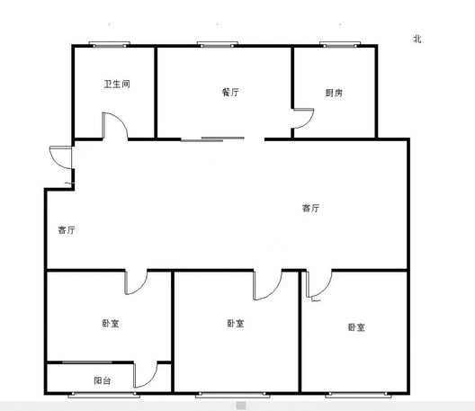 九州小区3室2厅1卫户型图