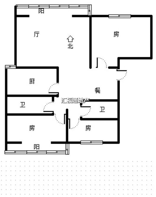 鸿盛凯旋门3室2厅2卫户型图