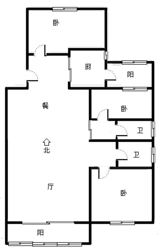 文保所小区3室2厅2卫户型图