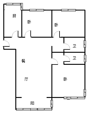 紫竹园一期（未来城）3室2厅2卫户型图