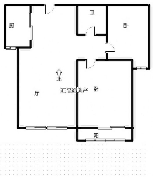 名流美域2室2厅1卫户型图