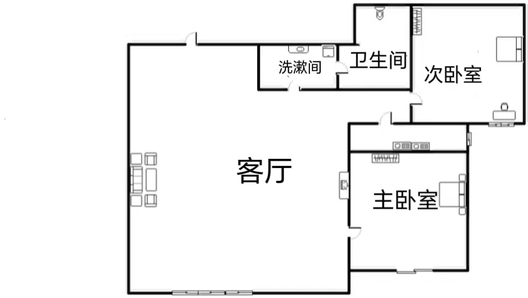 三利中和城一期2室2厅1卫户型图