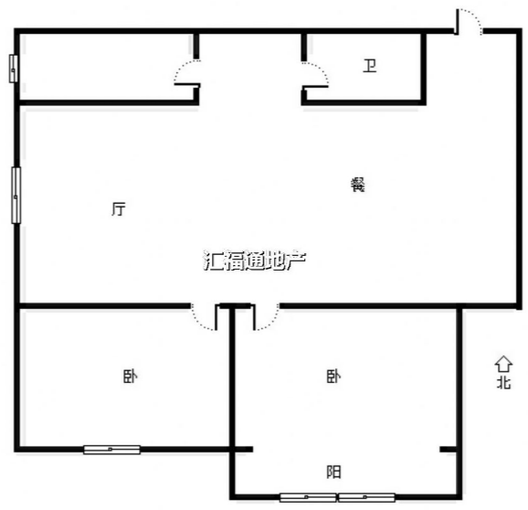 汇元四季橙2室2厅1卫户型图