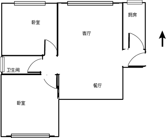 新怡家园小区2室2厅1卫户型图