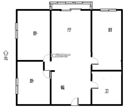 翡翠城（涿郡东区）2室2厅1卫户型图