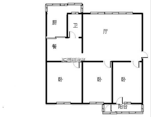 槐林新村3室2厅1卫户型图