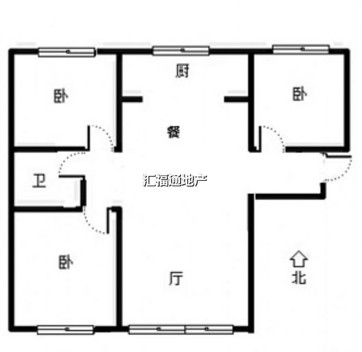 K2狮子城3室2厅1卫户型图