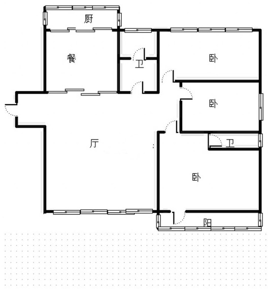 东兴小区（西院）3室2厅2卫户型图