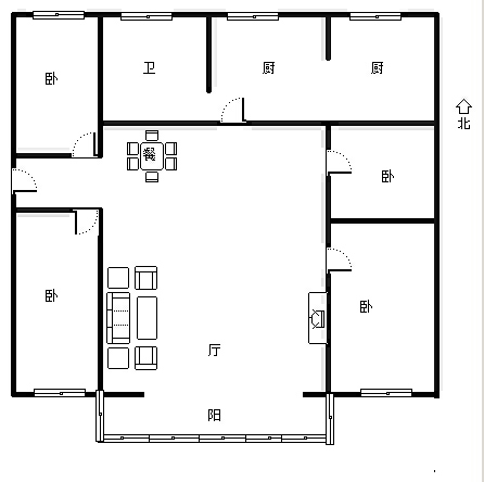 幸福小区4室2厅1卫户型图
