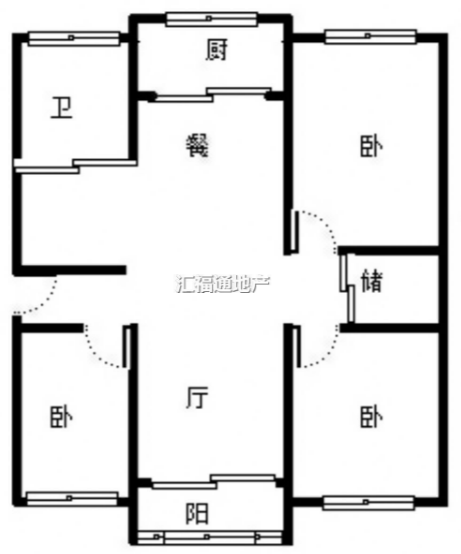 中铁建厂局家属楼3室2厅1卫户型图