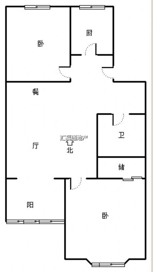 名流枫景五期2室2厅1卫户型图