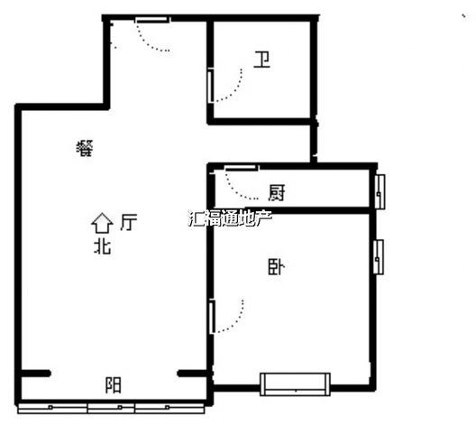 水岸花城1室1厅1卫户型图