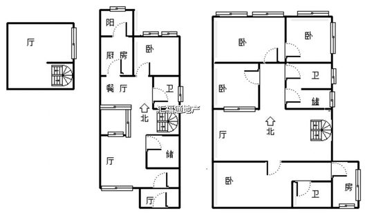 玫瑰假日6室2厅3卫户型图