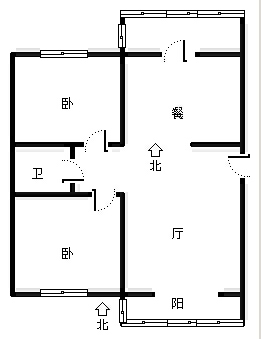 水乡园2室2厅1卫户型图