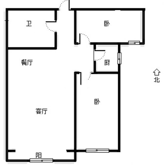 仁和小区2室2厅1卫户型图