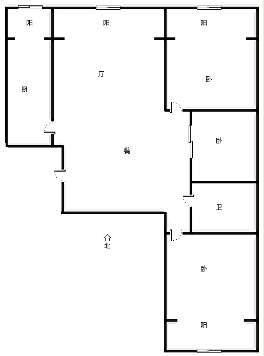 幸福城小区3室2厅1卫户型图