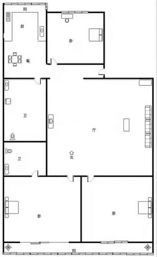 兴泰小区3室2厅1卫户型图
