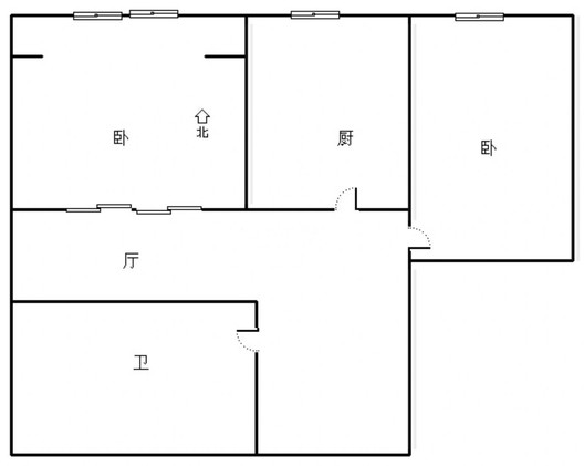 汇元和顺2室2厅1卫户型图