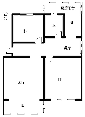 建设局住宅小区2室2厅1卫户型图