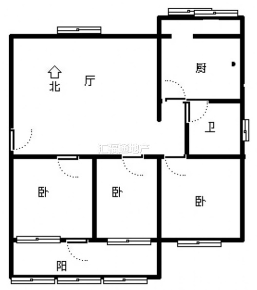 九四家属院3室1厅1卫户型图