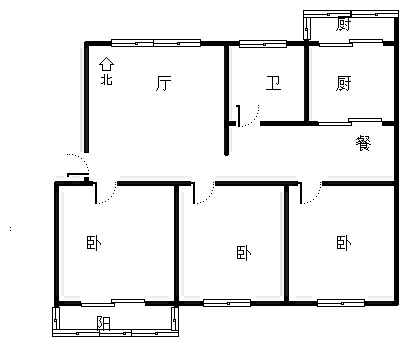 康乐小区3室2厅1卫户型图