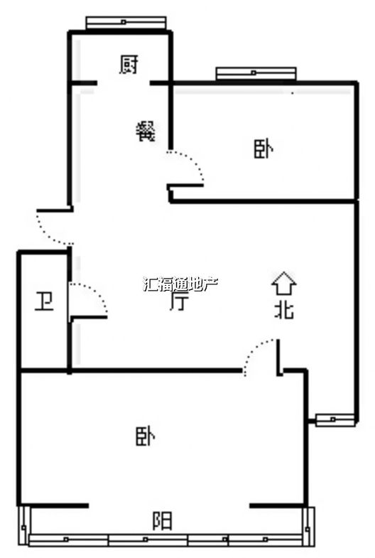 新府阳光一号院2室2厅1卫户型图