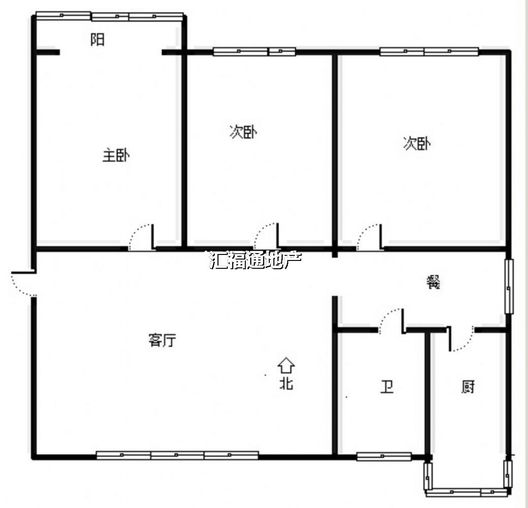 范阳小区3室2厅1卫户型图